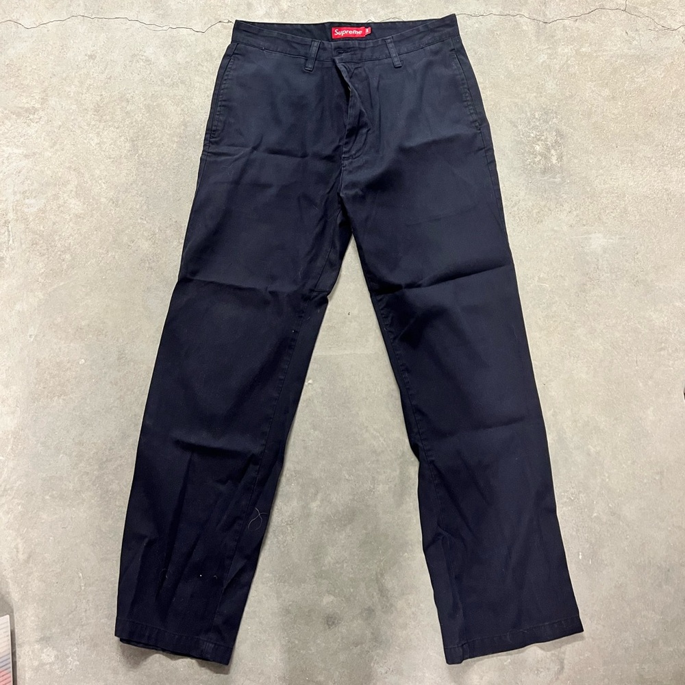 Supreme Men's Dark Navy Chinos